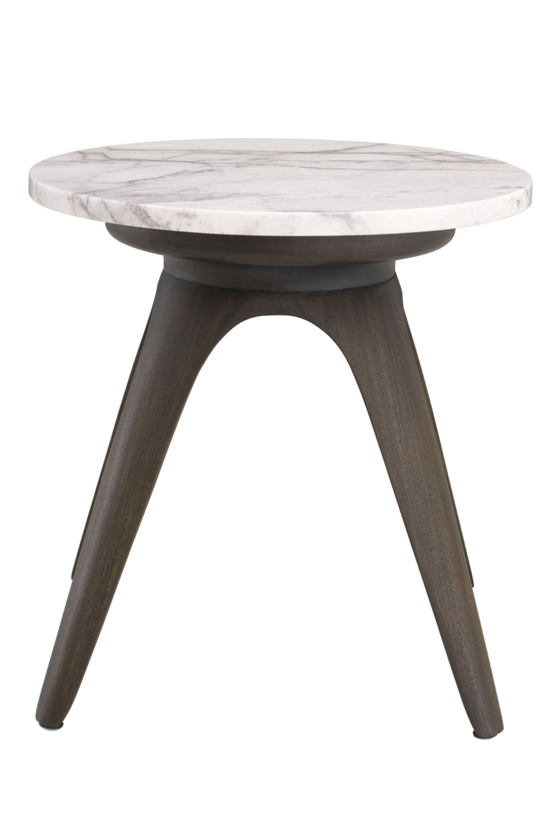 Table d'appoint ronde en marbre blanc | Eichholtz Borre | Meubleluxe.fr