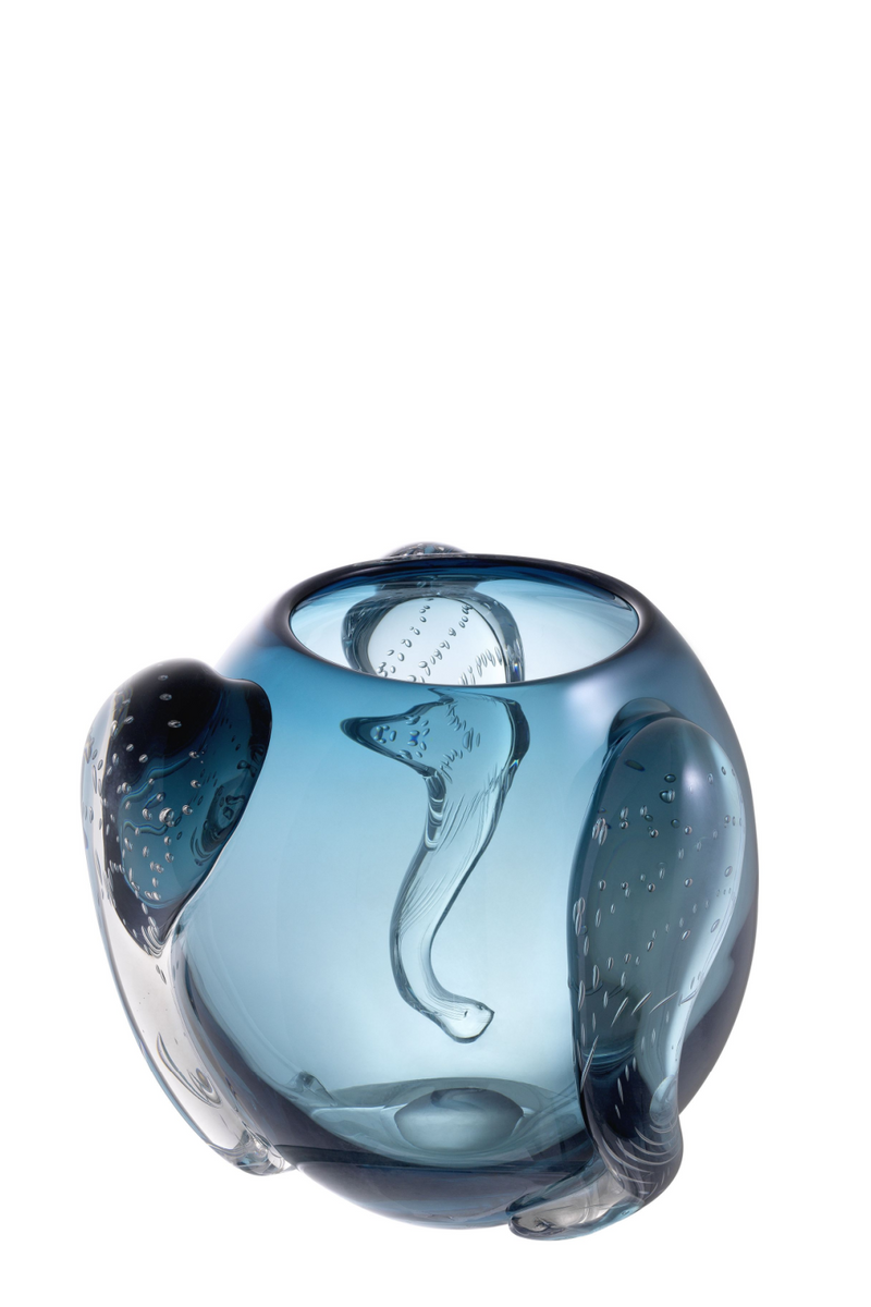 Vase en verre bleu -L- | Eichholtz Sianluca | Meubleluxe.fr