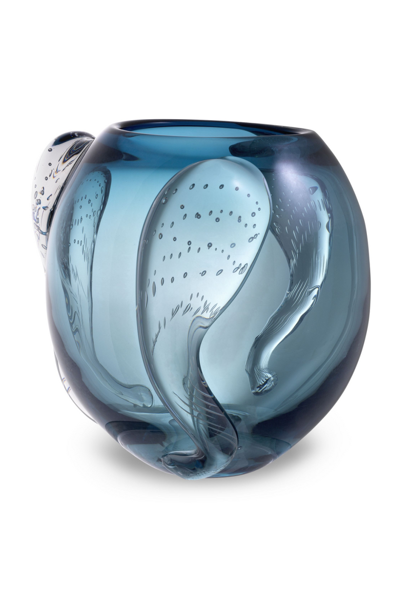 Vase en verre bleu -L- | Eichholtz Sianluca | Meubleluxe.fr