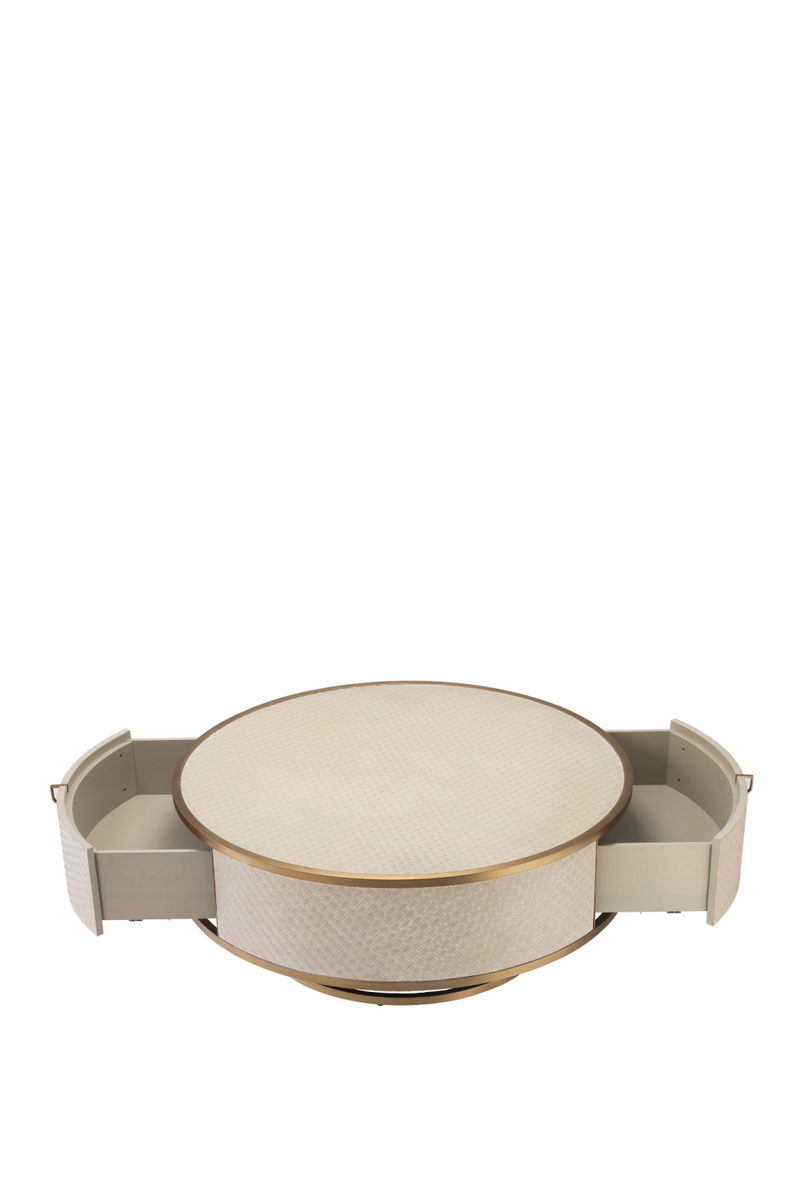 Table basse beige en chêne tissé | Eichholtz Napa Valley | Meubleluxe.fr