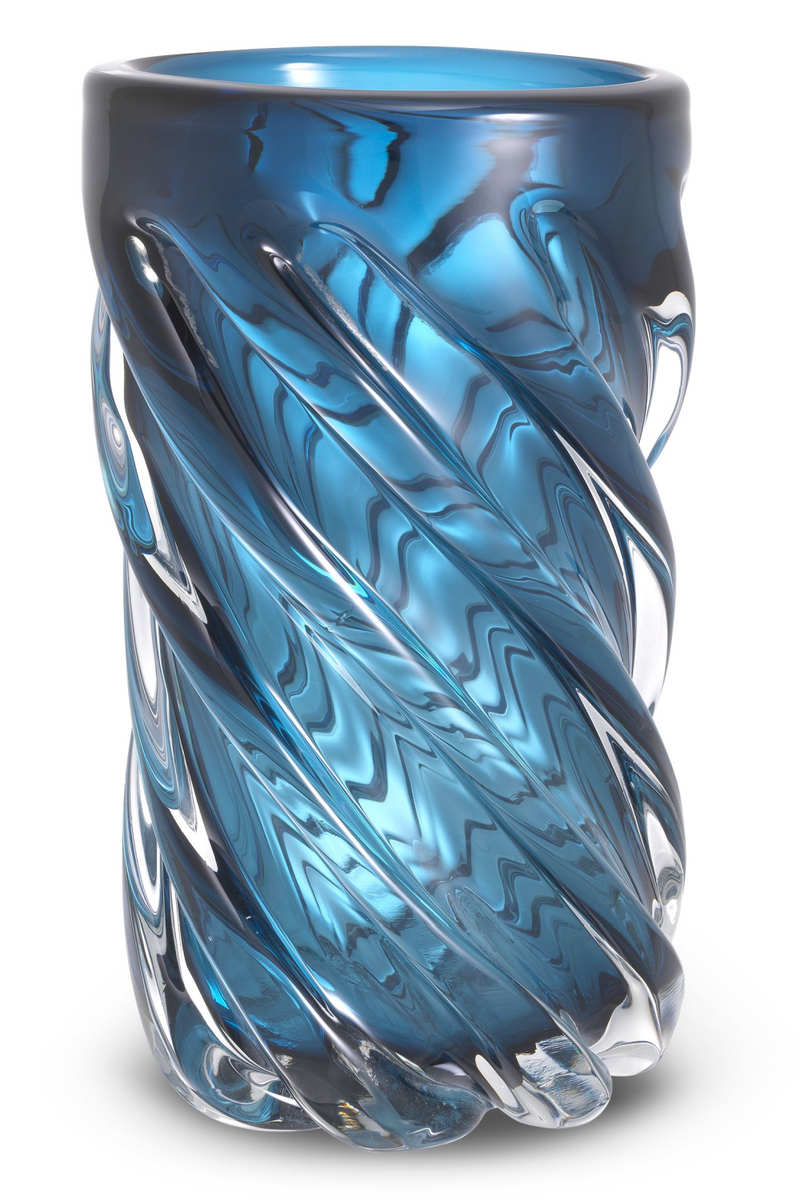 Vase en verre bleu -L- | Eichholtz Angelito | Meubleluxe.fr
