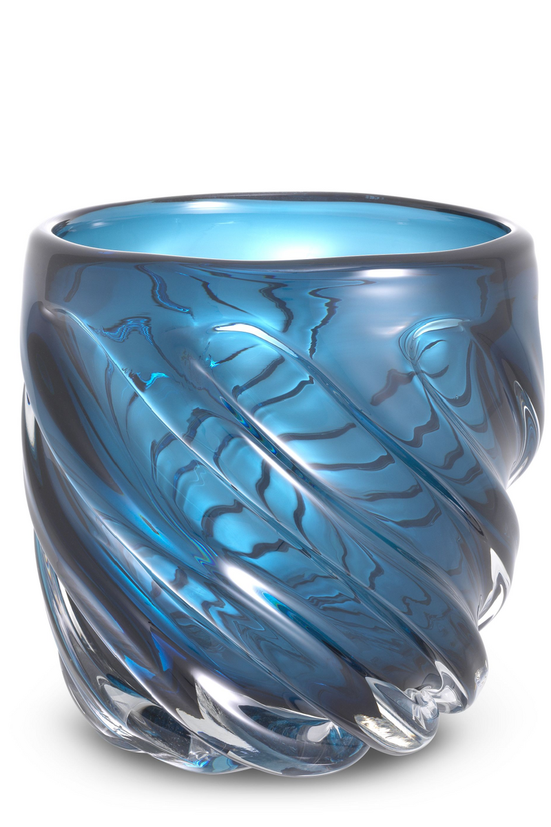 Vase en verre bleu -S- | Eichholtz Angelito | Meubleluxe.fr