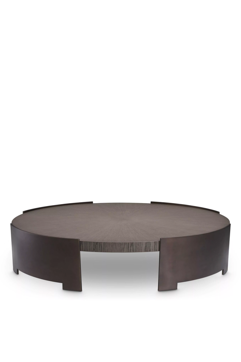 Table basse en bronze et chêne boisé | Eichholtz Quinto | Meubleluxe.fr
