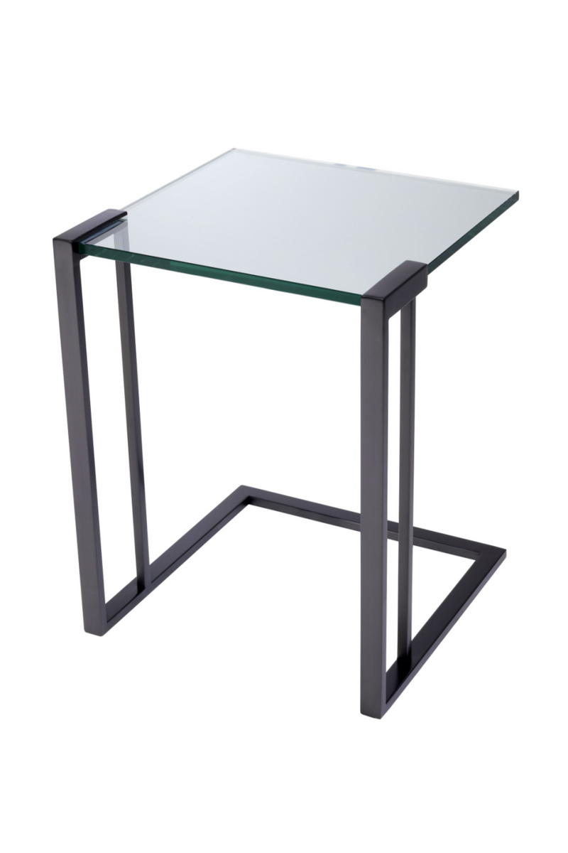 Table d'appoint carrée en bronze | Eichholtz Perry | Meubleluxe.fr