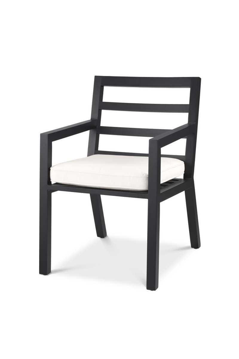 Chaise d'extérieur de salle à manger finition noire | Eichholtz Delta | Meubleluxe.fr