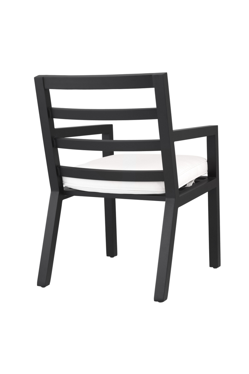 Chaise d'extérieur de salle à manger finition noire | Eichholtz Delta | Meubleluxe.fr