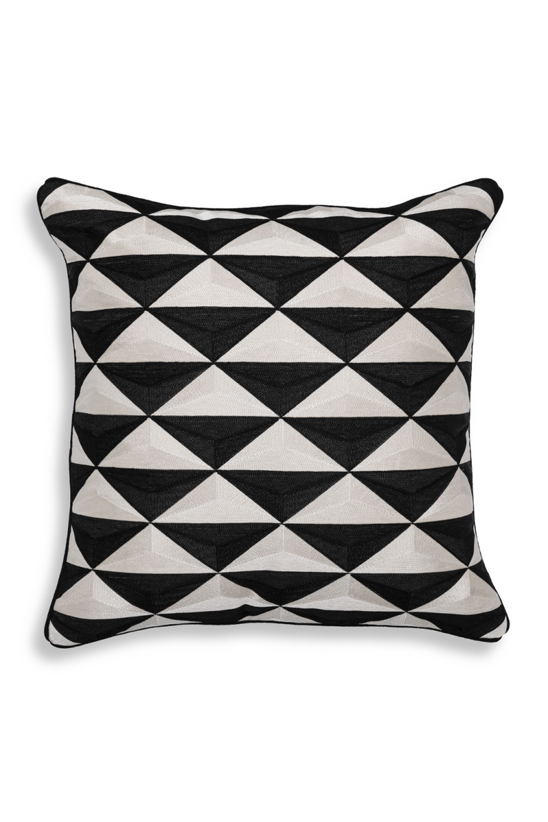 Coussin carré décoratif noir et blanc | Eichholtz Mist | Meubleluxe.fr