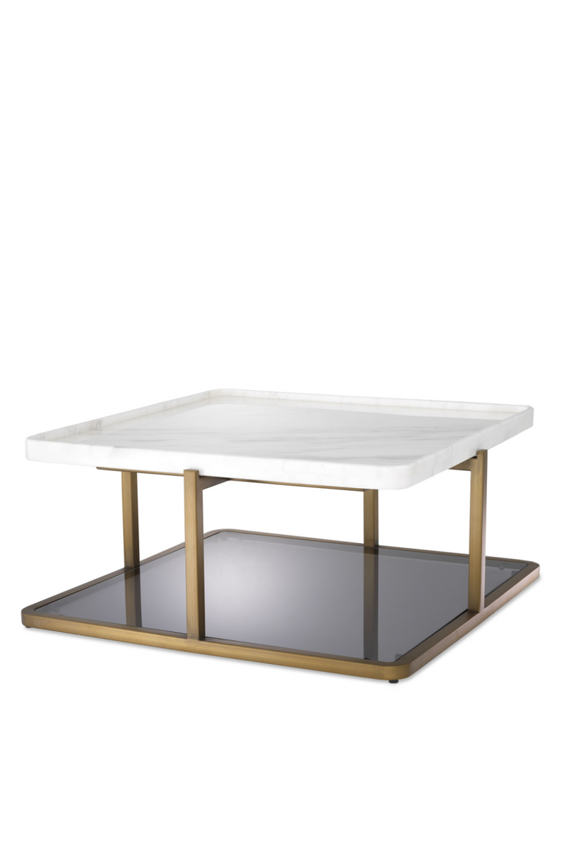 Table basse carrée en marbre blanc | Eichholtz Grant | Meubleluxe.fr