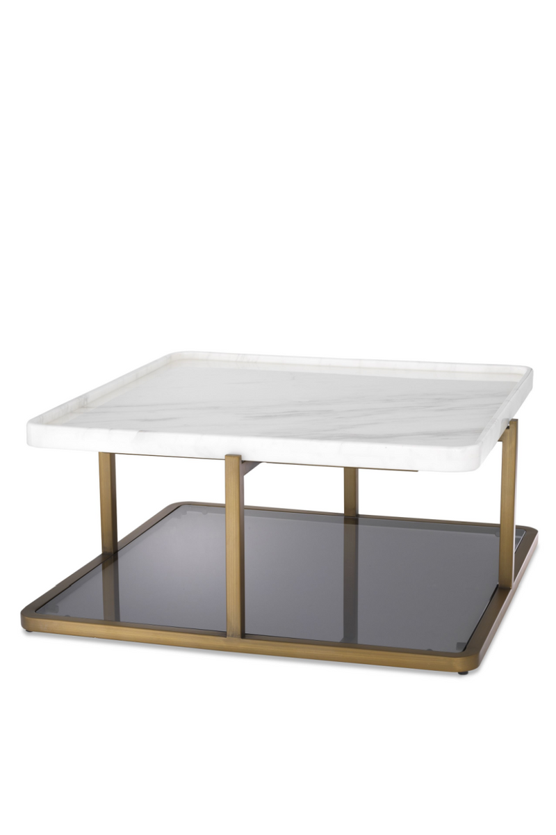 Table basse carrée en marbre blanc | Eichholtz Grant | Meubleluxe.fr