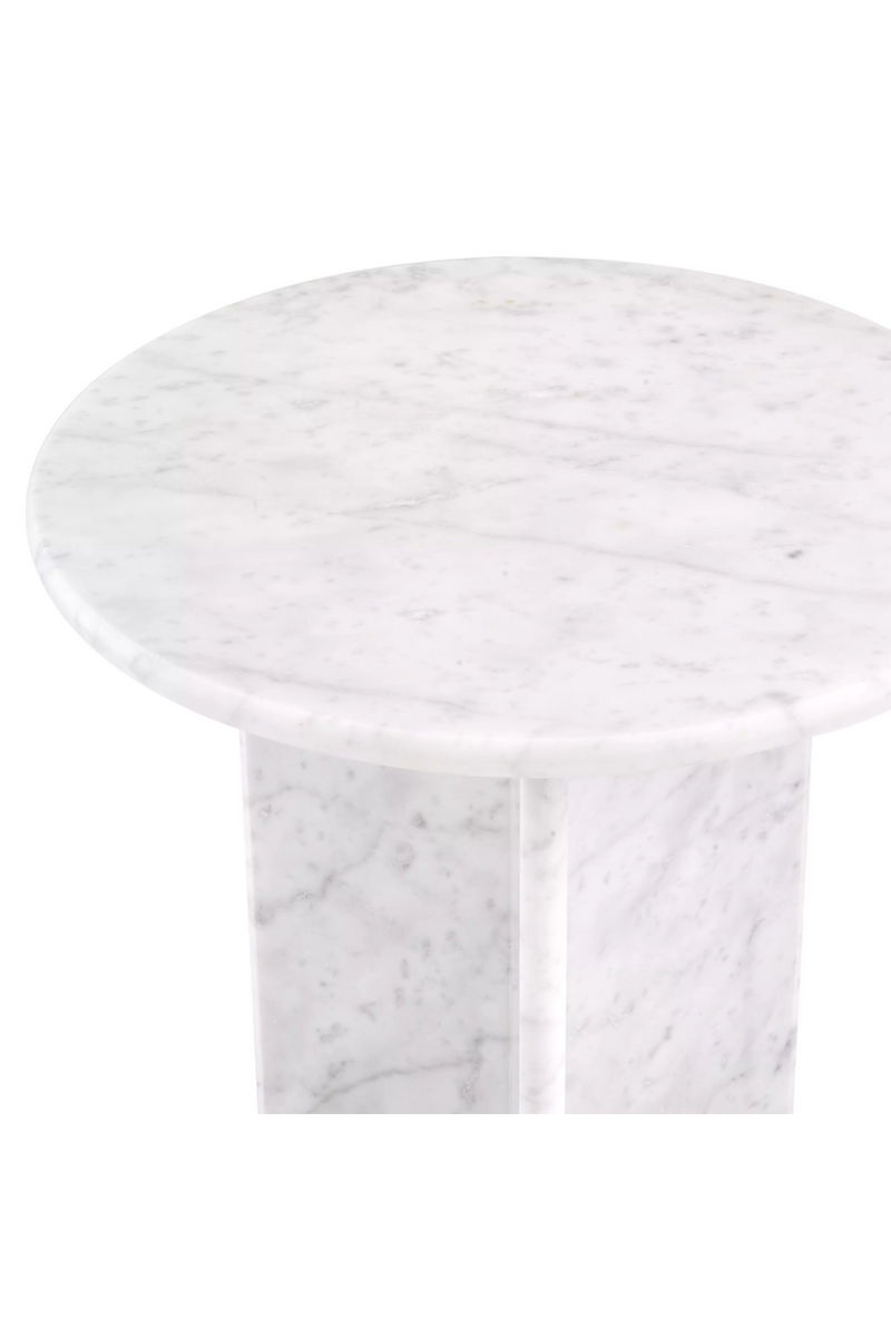 Table d'appoint en marbre blanc | Eichholtz Pontini | Meubleluxe.fr