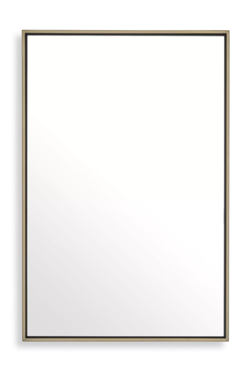 Miroir rectangulaire en laiton brossé | Eichholtz Redondo | Meubleluxe.fr