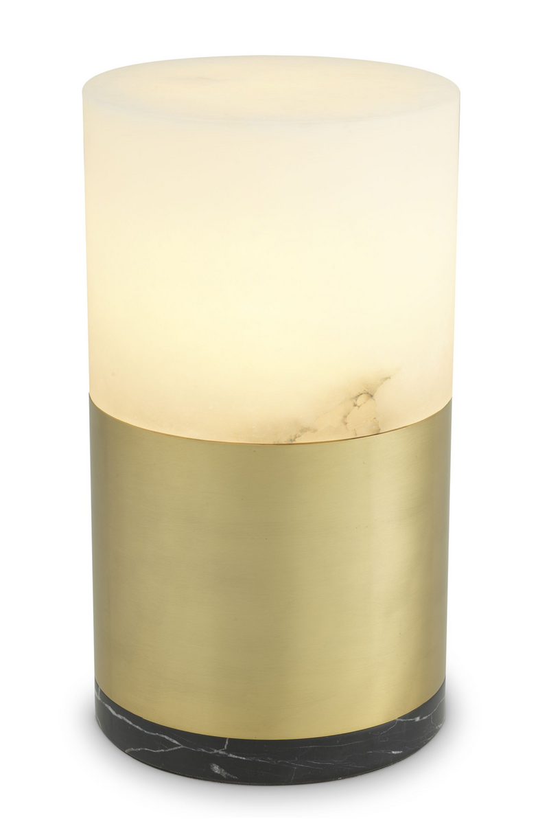 Lampe de table dorée en albâtre ø 20 cm | Eichholtz Mclean | Meubleluxe.fr