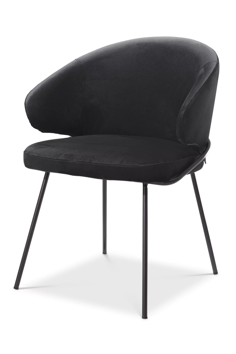 Chaise de salle à manger en velours noir | Eichholtz Kinley | Meubleluxe.fr