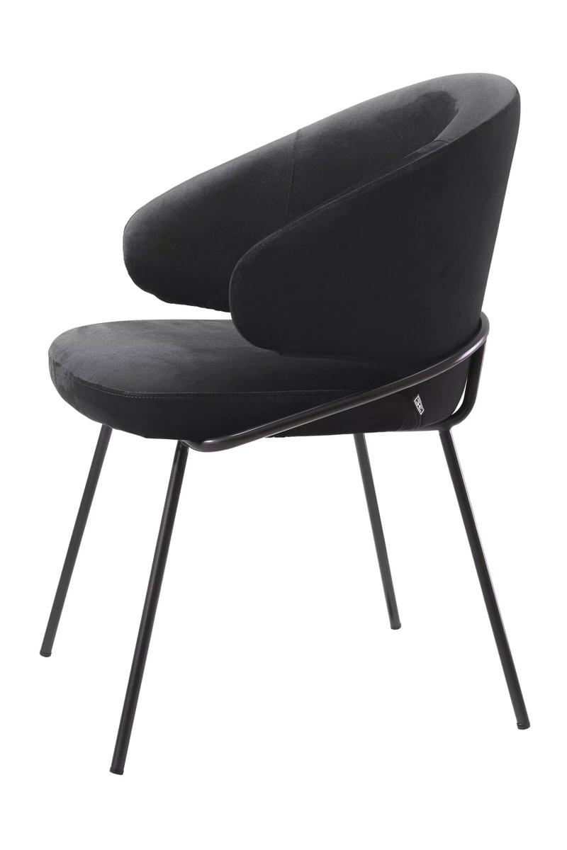 Chaise de salle à manger en velours noir | Eichholtz Kinley | Meubleluxe.fr