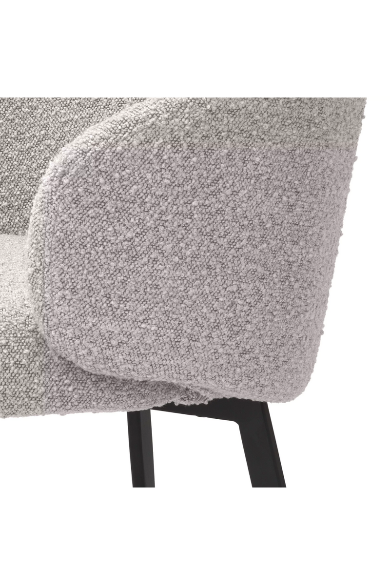 Chaise de salle à manger bouclé gris avec accoudoir (lot de 2) | Eichholtz Lloyd | Meubleluxe.fr