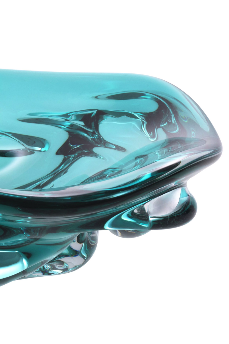 Bol turquoise courbé en verre soufflé | Eichholtz Kane S | Meubleluxe.fr