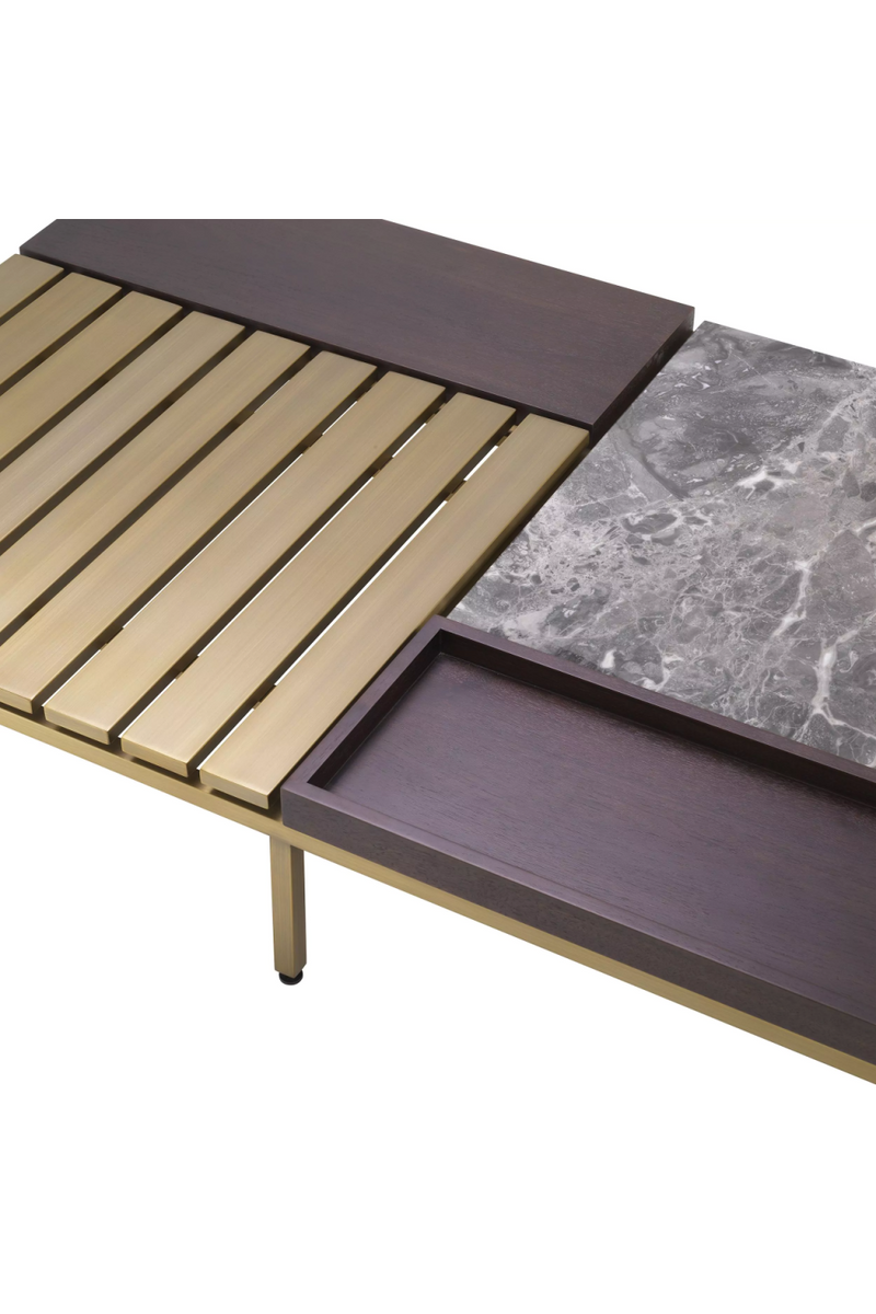 Table basse en marbre gris et en laiton brossé | Eichholtz Forma | Meubleluxe.fr
