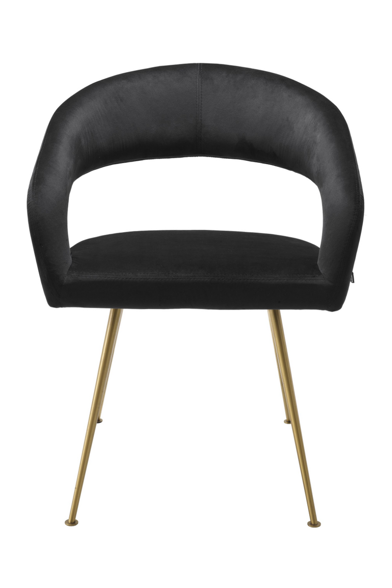 Chaise de salle à manger en velours noir | Eichholtz Bravo | Meubleluxe.fr