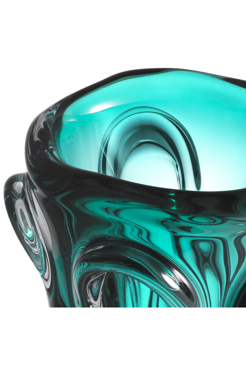 Vase turquoise en verre soufflé | Eichholtz Aila L | Meubleluxe.fr