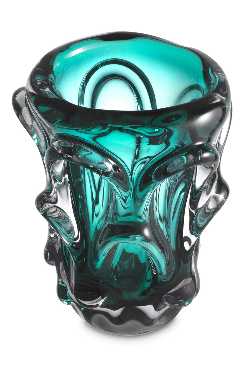 Vase turquoise en verre soufflé | Eichholtz Aila S | Meubleluxe.fr