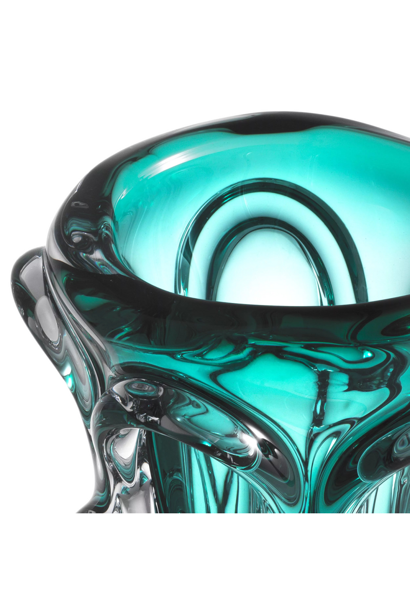 Vase turquoise en verre soufflé | Eichholtz Aila S | Meubleluxe.fr
