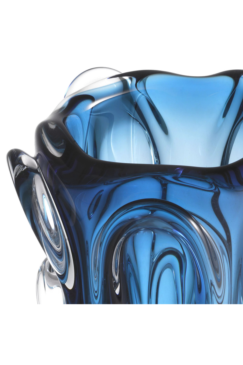 Vase bleu en verre soufflé | Eichholtz Aila L | Meubleluxe.fr