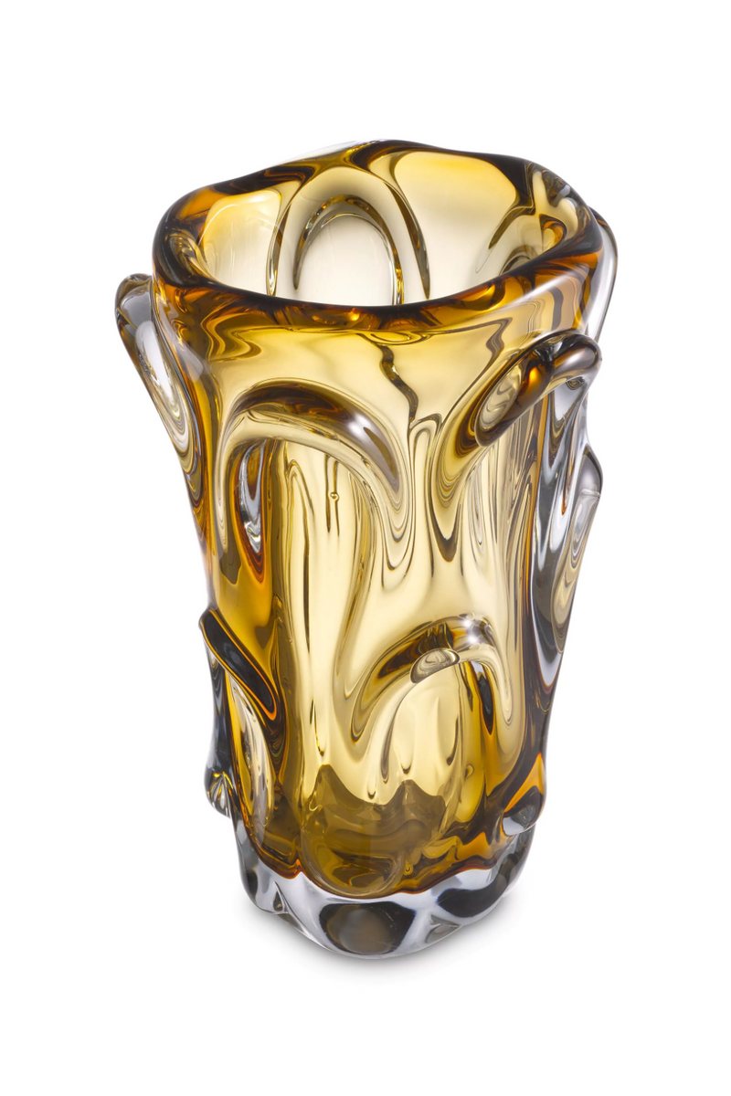 Vase jaune en verre soufflé | Eichholtz Aila L | Meubleluxe.fr