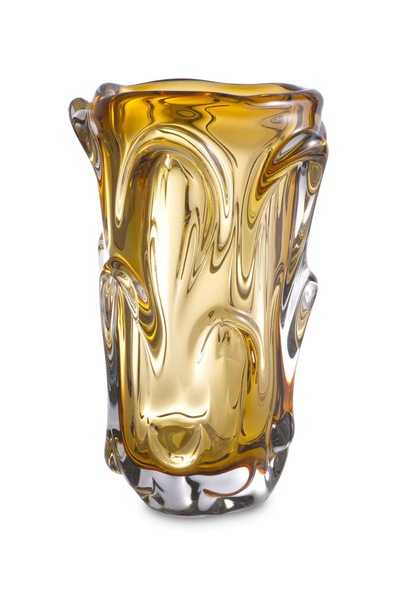 Vase jaune en verre soufflé | Eichholtz Aila L | Meubleluxe.fr