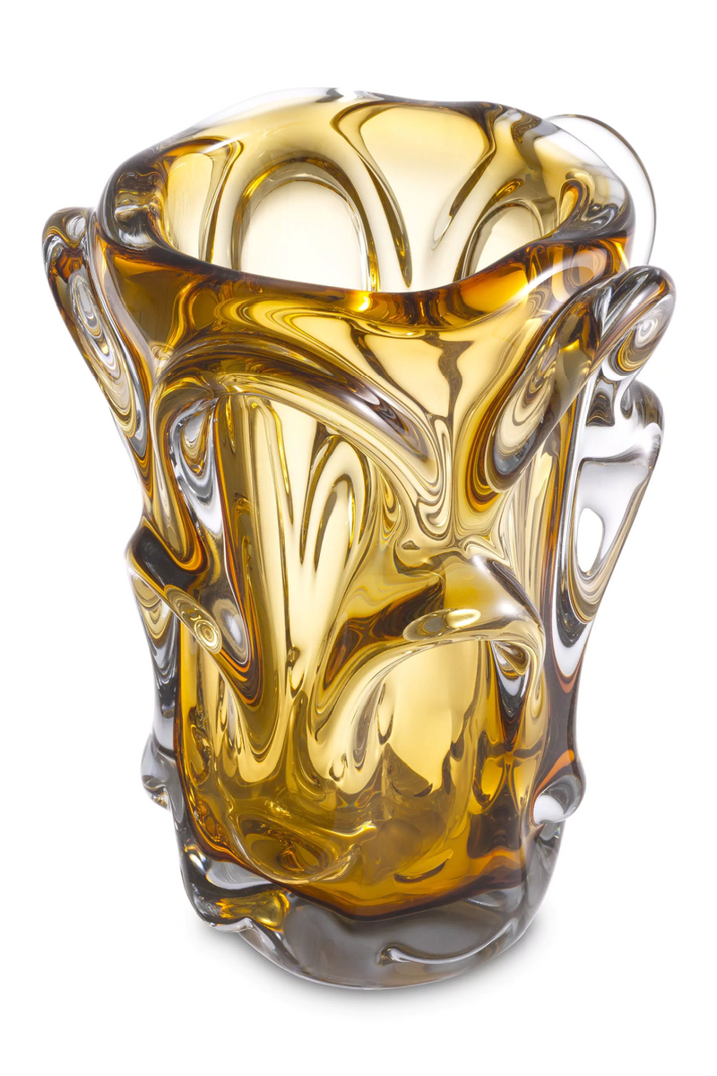 Vase jaune en verre soufflé | Eichholtz Aila S | Meubleluxe.fr