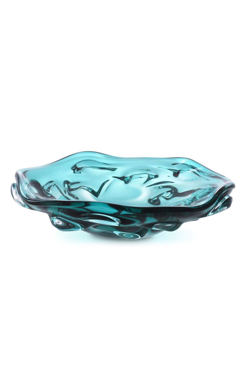 Turquoise Curved Blown Glass Bowl | Eichholtz Kane L