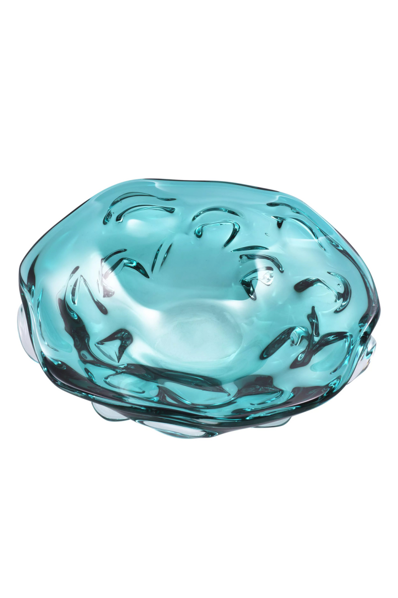 Turquoise Curved Blown Glass Bowl | Eichholtz Kane L