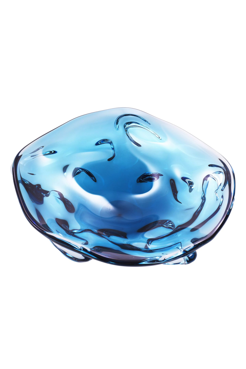 Bol bleu courbé en verre soufflé | Eichholtz Kane L | Meubleluxe.fr