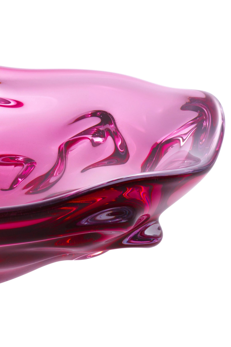 Bol rose courbé en verre soufflé | Eichholtz Kane L | Meubleluxe.fr