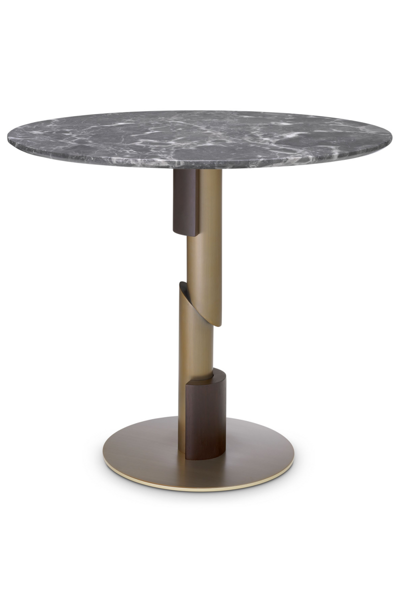 Table de salle à manger dorée en marbre gris | Eichholtz Flow | Meubleluxe.fr