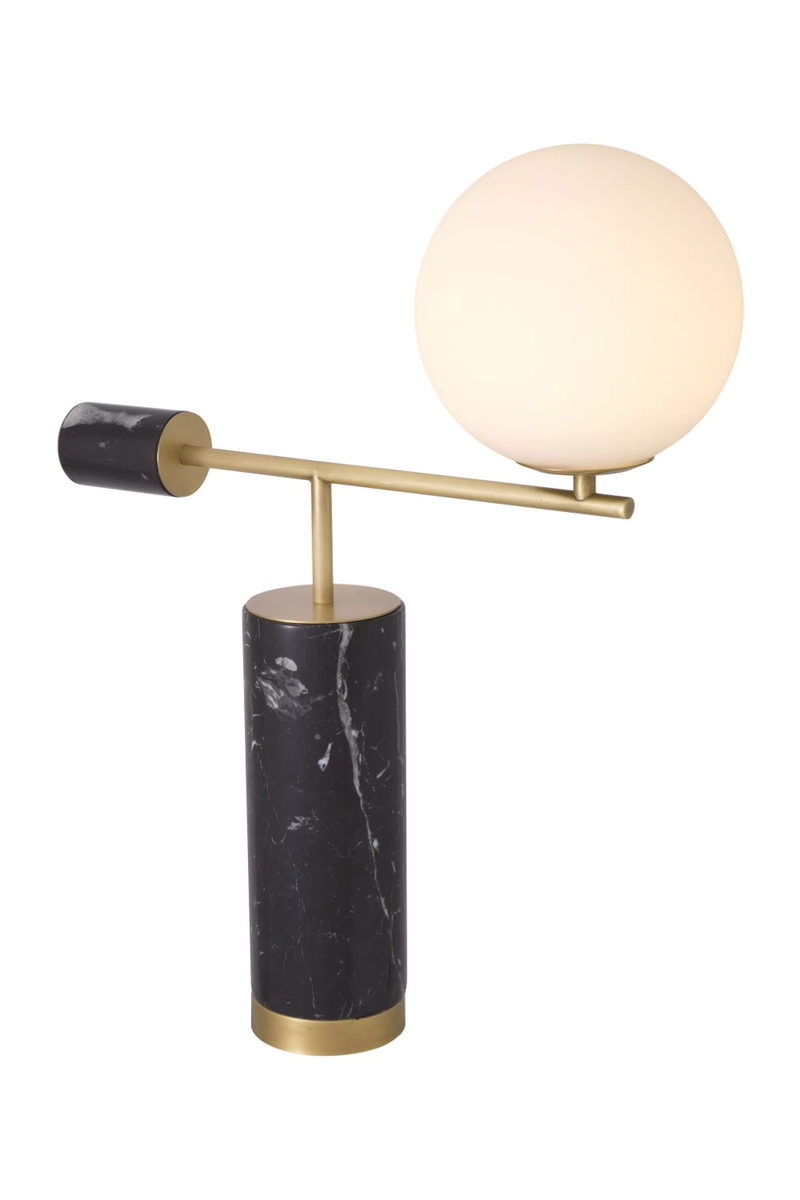 Lampe de table en laiton vieilli et marbre noir | Eichholtz Xperience | Meubleluxe.fr