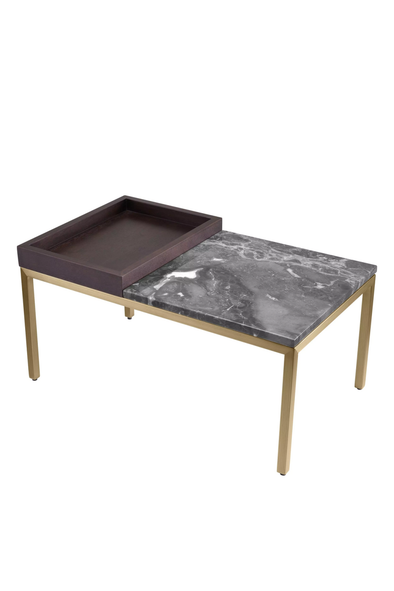 Table d'appoint en laiton brossé et marbre gris | Eichholtz La Forma | Meubleluxe.fr
