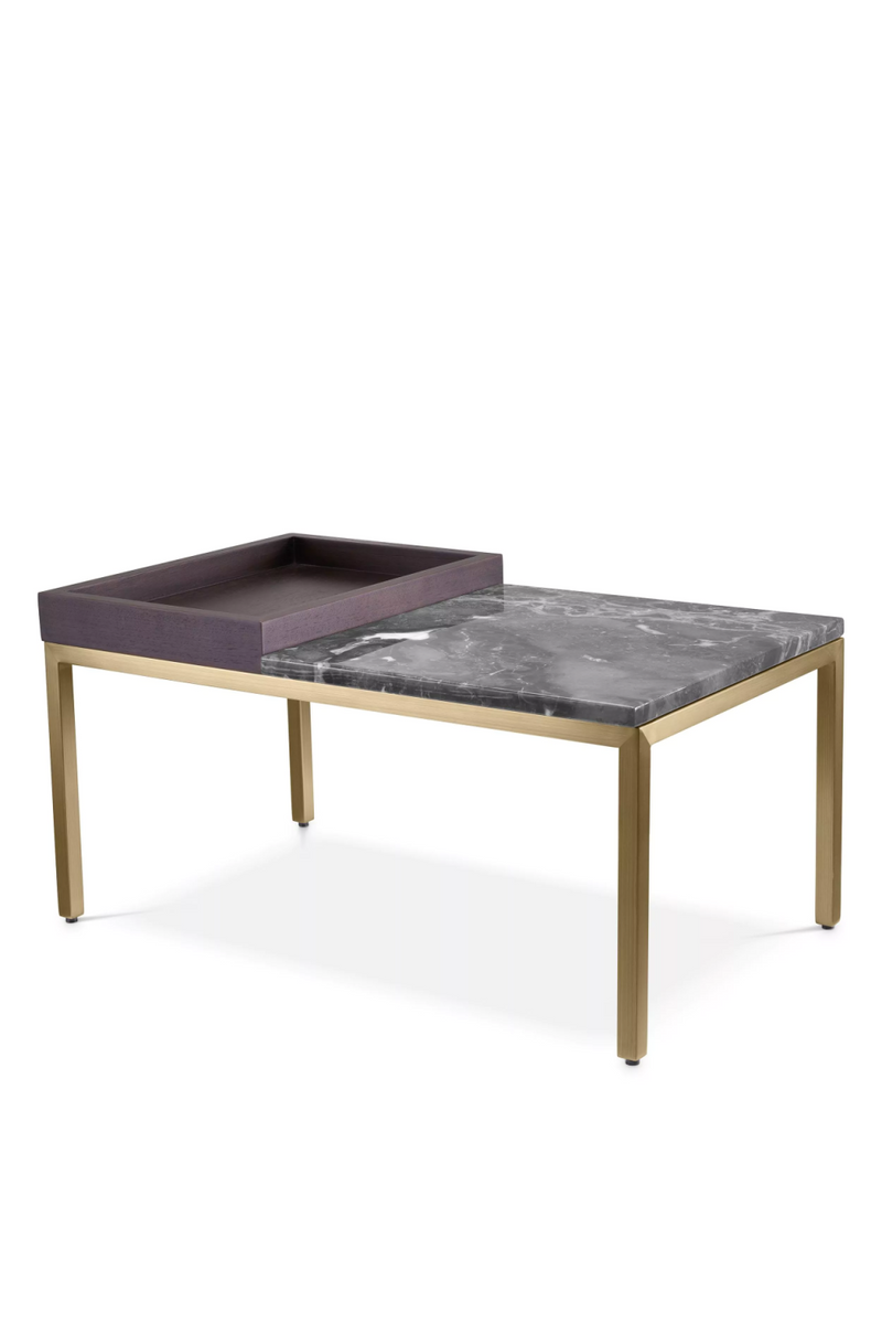 Table d'appoint en laiton brossé et marbre gris | Eichholtz La Forma | Meubleluxe.fr