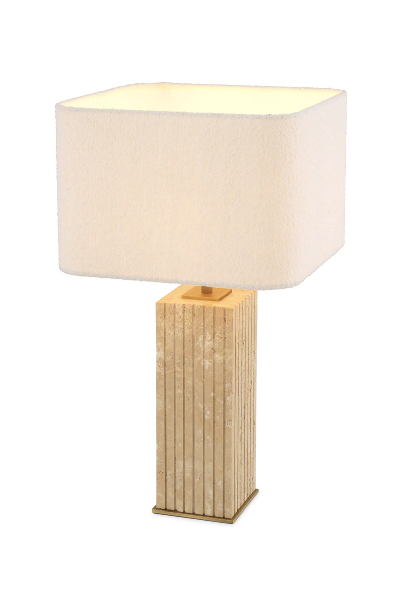 Lampe de table en laiton vieilli et travertin | Eichholtz Giova | Meubleluxe.fr