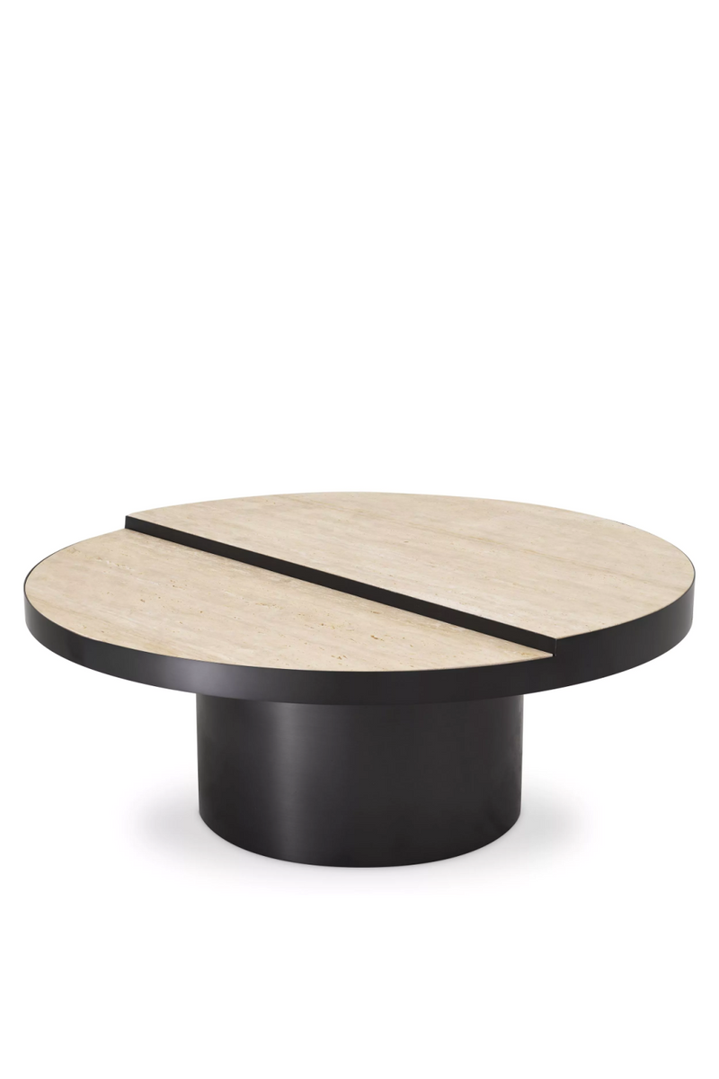 Table basse en bronze et travertin | Eichholtz Excelsior | Meubleluxe.fr