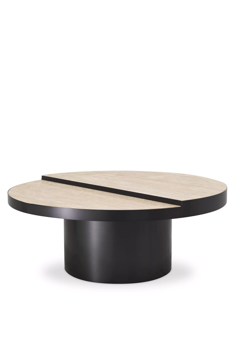 Table basse en bronze et travertin | Eichholtz Excelsior | Meubleluxe.fr