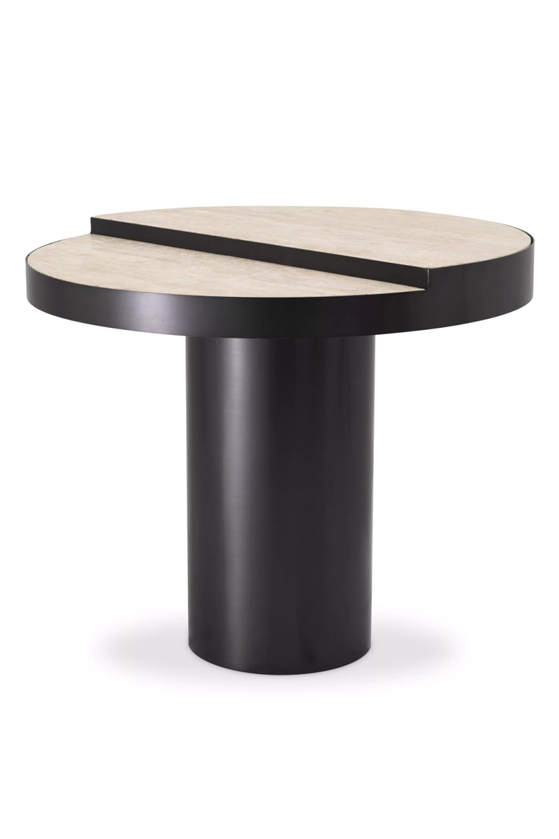 Table d'appoint en bronze et travertin | Eichholtz Excelsior | Meubleluxe.fr