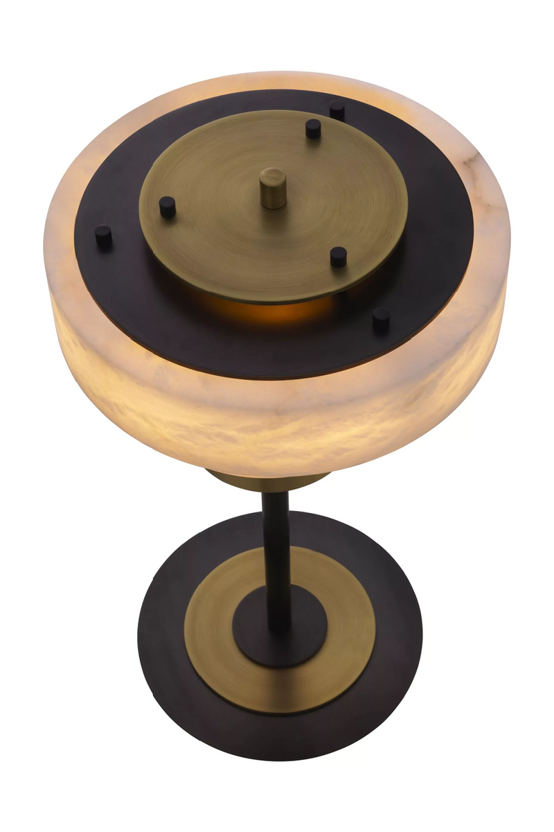 Lampe de table en laiton vieilli et albâtre | Eichholtz Zereno | Meubleluxe.fr