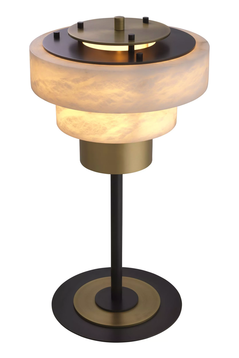 Lampe de table en laiton vieilli et albâtre | Eichholtz Zereno | Meubleluxe.fr