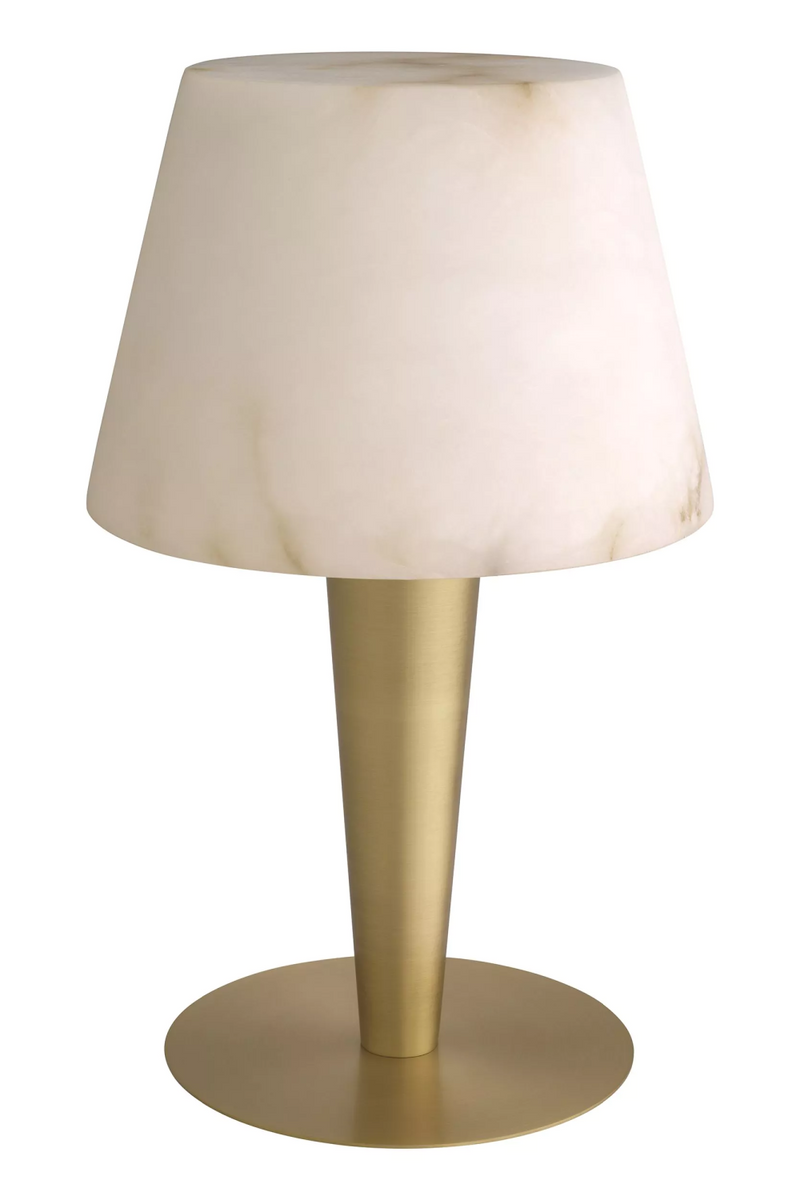 Lampe de table en laiton vieilli et albâtre | Eichholtz Scarlet | Meubleluxe.fr