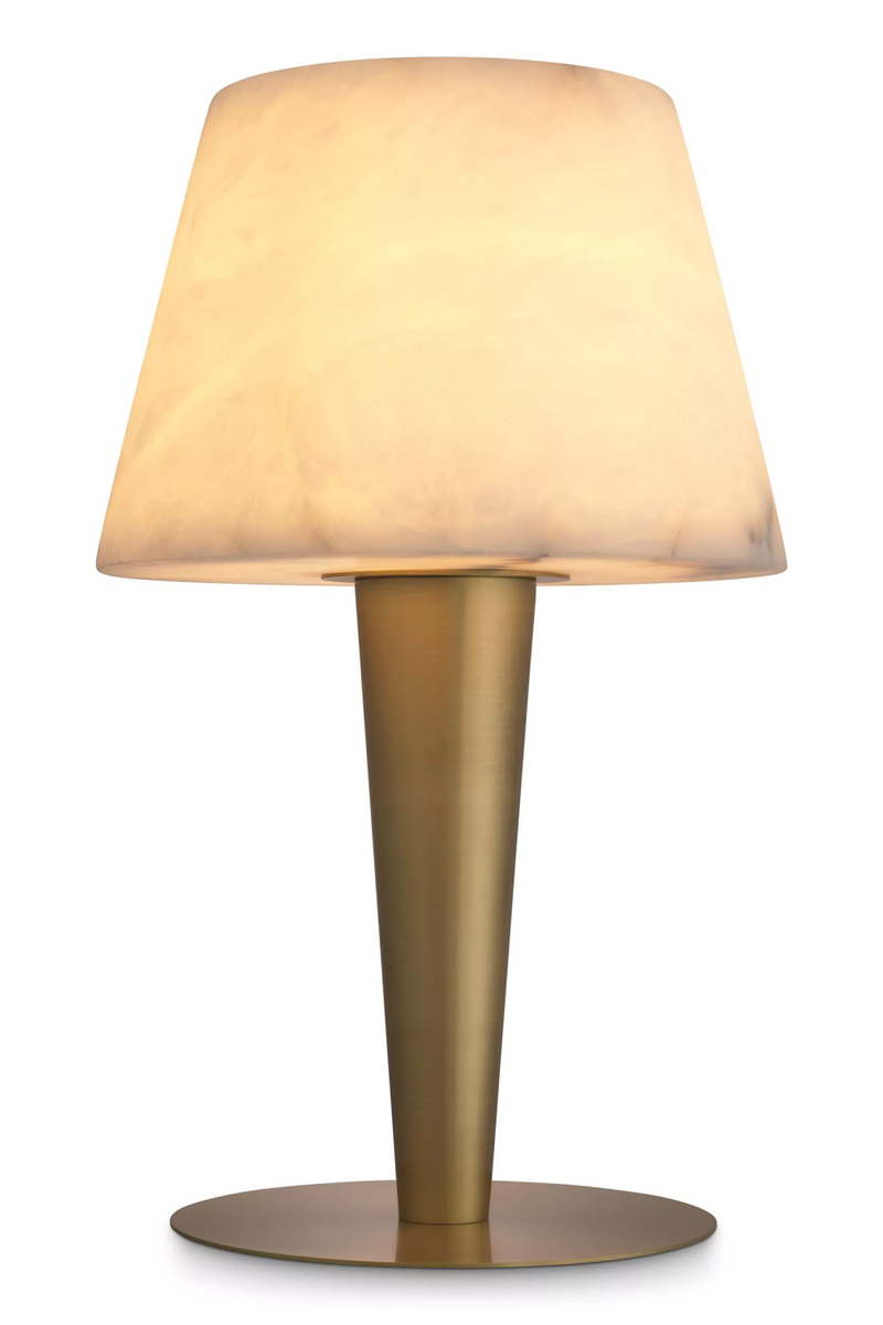 Lampe de table en laiton vieilli et albâtre | Eichholtz Scarlet | Meubleluxe.fr