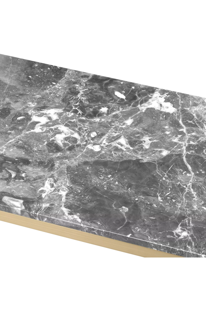 Table basse en laiton brossé et marbre gris | Eichholtz Criss Cross | Meubleluxe.fr