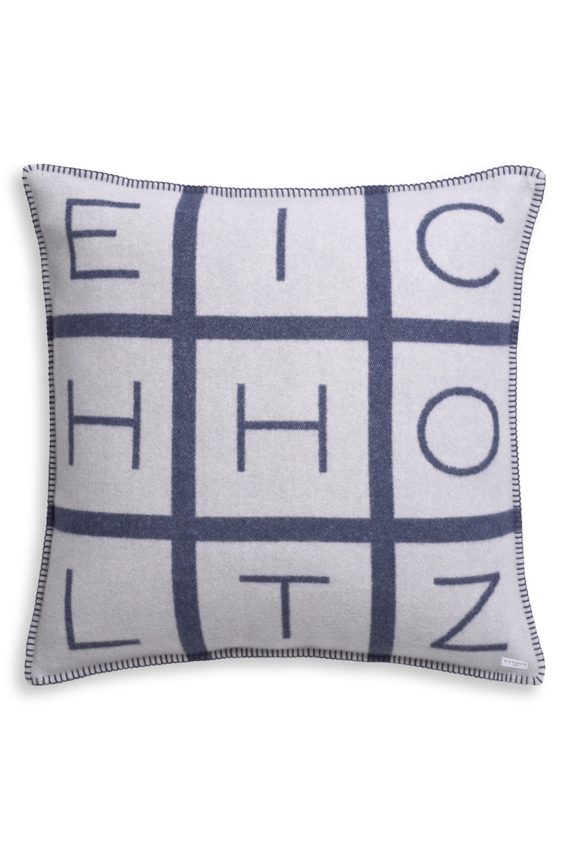 Coussin décoratif bleu en laine | Eichholtz Zera L | Meubleluxe.fr