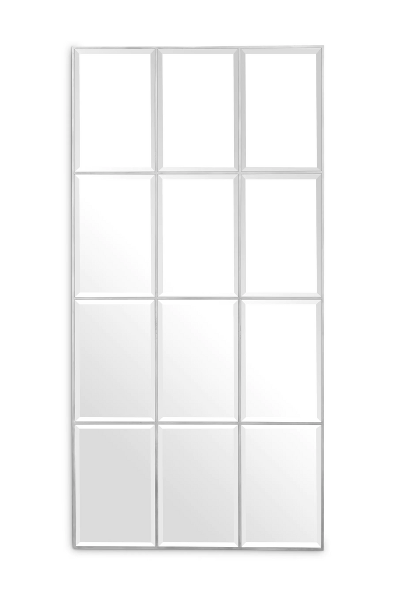 Miroir rectangulaire nickelée en verre biseauté | Eichholtz Kravis | Meubleluxe.fr