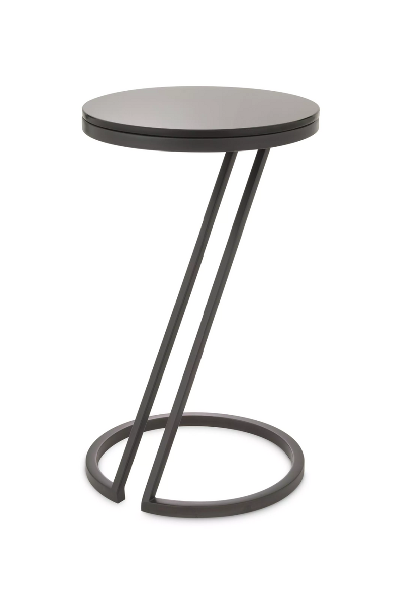 Table d'appoint en bronze et verre fumé | Eichholtz Falcone | Meubleluxe.fr
