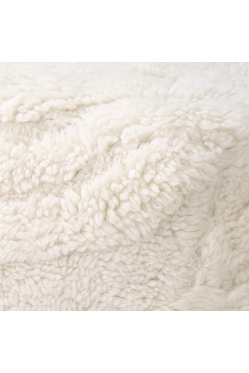 Pouf ivoire en laine | Eichholtz Andres | Meubleluxe.fr